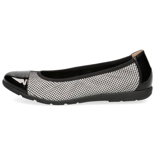 Naisten Balleriinat Caprice Musta/hopea 2 Naisten Balleriinat Caprice Musta/hopea - Image 2