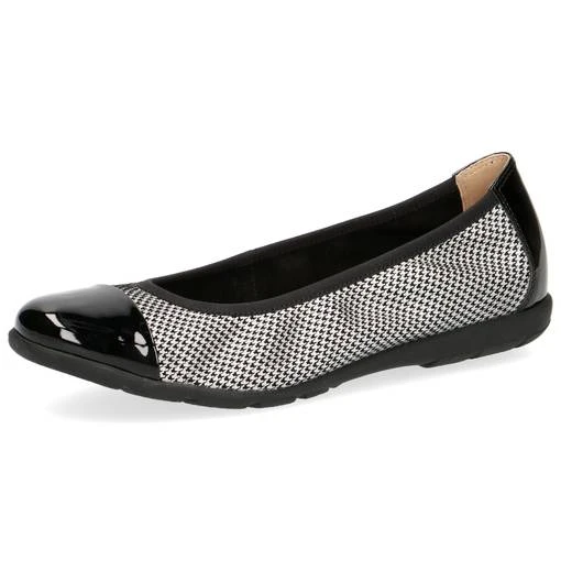 Naisten Balleriinat Caprice Musta/hopea 1 Naisten Balleriinat Caprice Musta/hopea