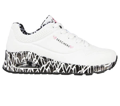 Naisten Tennarit Skechers Black White 3 Naisten Tennarit Skechers Black White - Image 3