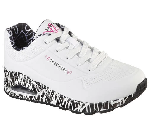 Naisten Tennarit Skechers Black White 1 Naisten Tennarit Skechers Black White